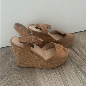 Aqua Women's Tan Wedge Sandals